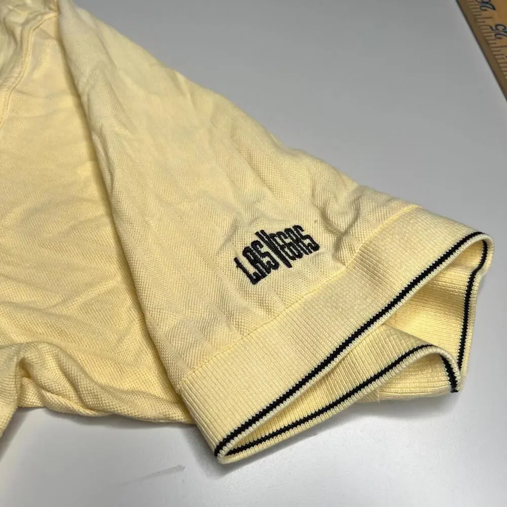 Nike Golf Dri-Fit Polo‎ Shirt M Yellow Las Vegas Embroidered Short Sleeve Mens